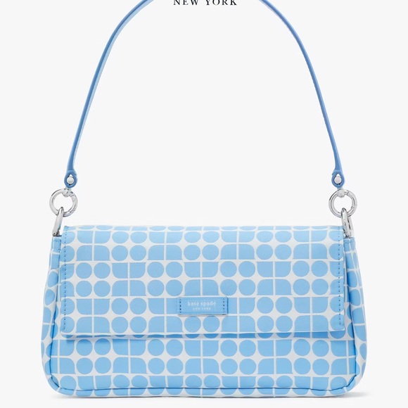 Kate Spade Noel Jacquard Convertible Crossbody Canvas XBody Shoulder 
Astral Blu - Picture 3 of 16